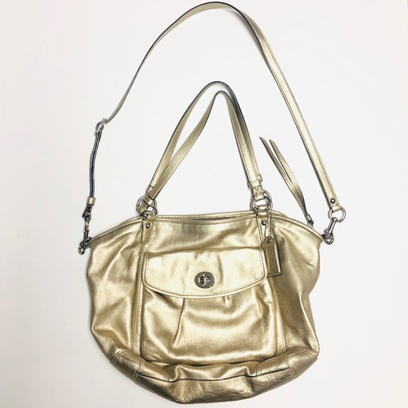 Coach Handbags - Coach Gold Leather Bag